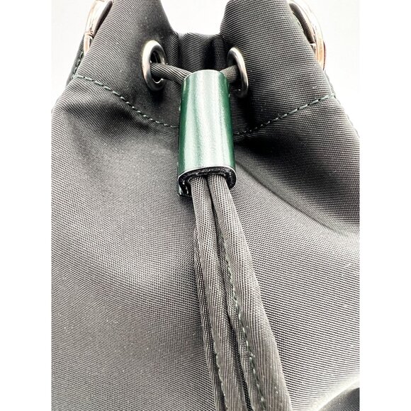 Authentic Prada Bucket Drawstring Pouch Bag Nero Nylon Vintage Dark Green Handba - Picture 8 of 15